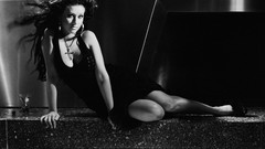 Music black and white woman dress Christina Aguilera brunettes 