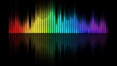 Music black background equalizer multicolor rainbows graph bar 
