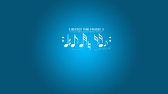 Music blue background notes