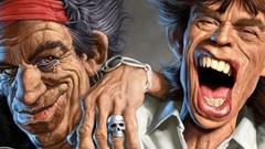Music caricature rocks keith richards artwork mick jagger 