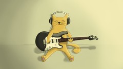 Music cats headphones bass guitars