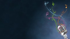 Music colors microphones vector art