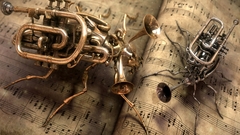 Music design steampunk digital