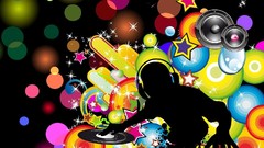 Music DJ black background colors artwork digital art