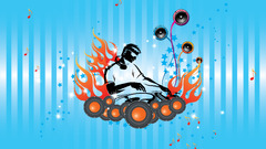 Music DJ fire Minimalism digital art