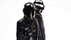 Music DJ French white background daft punk helmets