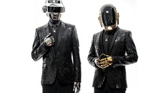 Music DJ French white background daft punk helmets