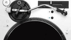 Music DJ turntables monochrome