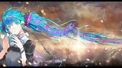 Music dress drinks blue hair anime girls blue eyes hatsune miku 