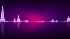 Music equalizer waves purple background