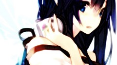 Music eyes woman headphones Anime watercolor drawings 