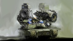 Music futuristic speakers tanks