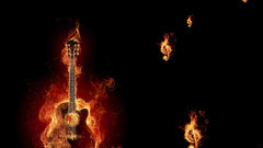 Music guitar there looking flaming hey themed