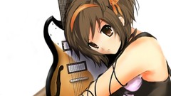 Music guitars anime girls suzumiya haruhi the melancholy of 