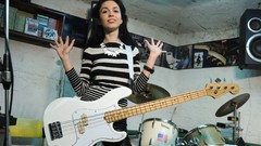 Music guitars brunettes bass guitars Fender P-Bass