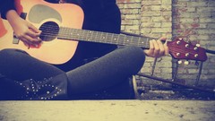 Music guitars upside down