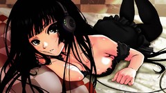Music headphones Anime anime girls Gakkou wo Deyou Koumyouji 