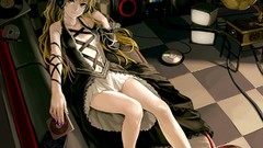 Music headphones anime girls touhou video games Hijiri Byakuren