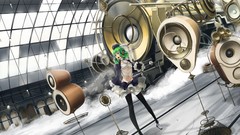 Music headphones Anime hats steampunk navel gloves singing 