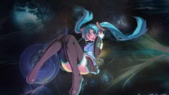 Music headphones blush hatsune miku vocaloid skirt lift