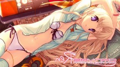 Music headphones canvas anime girls ren underwear panties open 