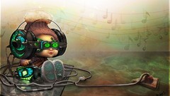 Music headphones digital art