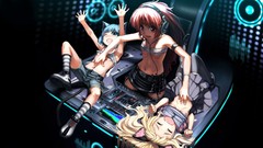 Music headphones DJ anime girls cat ears