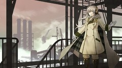 Music headphones gloves coat jackets long hair anime girls 