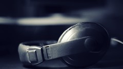 Music headphones monochrome