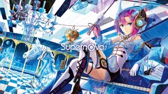 Music headphones piano anime girls supernova fuji choko 