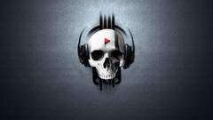 Music headphones skulls artwork Simple Background