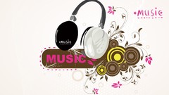 Music headphones vectors