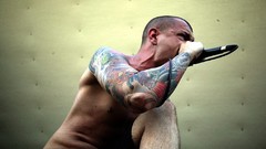 Music Men bald tattoos singers bald head topless