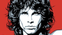Music Men red background rocks bands the doors Jim Morrison 
