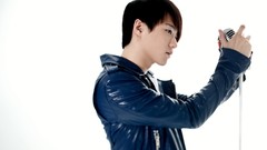 Music Men white background rapper asians microphones Korean