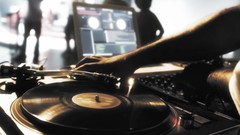 Music mixing tables DJs