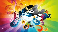 Music multicolor digital art