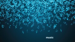 Music musical notes digital art blue blue background Typography