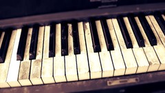 Music old piano keys