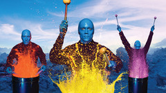 Music paint blue man