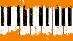 Music paint orange piano
