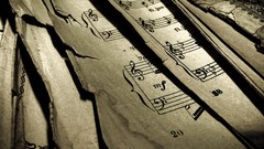 Music paper diver old notes monochrome