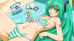 Music Radio drinks Beaches tongue stripes legs tattoos blush 