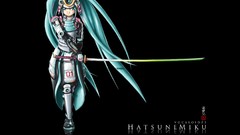 Music samurai anime girls hatsune miku vocaloid