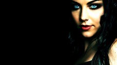 Music simple lips black background evanescence blue eyes 