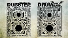 Music speakers Typography dubstep