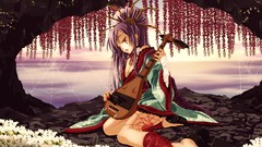 Music spiders Manga red eyes instruments mermaids tattoos long 