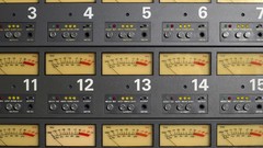 Music studio mixing tables sound level meter