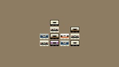 Music Tape retro cassette brown background minimalistic
