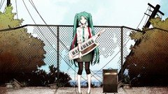 Music tie long hair anime girls hatsune miku vocaloid twintails 